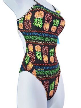 TYR Funnies The Finals Tropical Pineapple Cutout Swimsuit Size 26 ( Women's XXS)